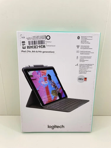Logitech Slim Folio: Tastatur und Case (für Apple IPad 7., 8. und 9. Generation)