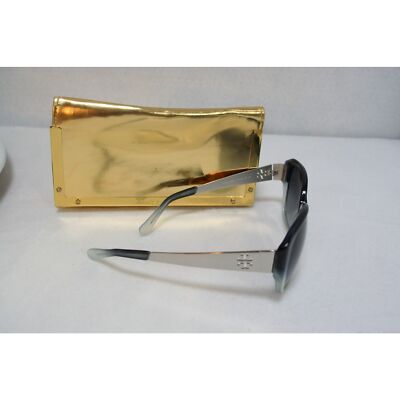 Tory Burch Navy Blue Gray ombre frame sunglasses Gold case  display picture 3