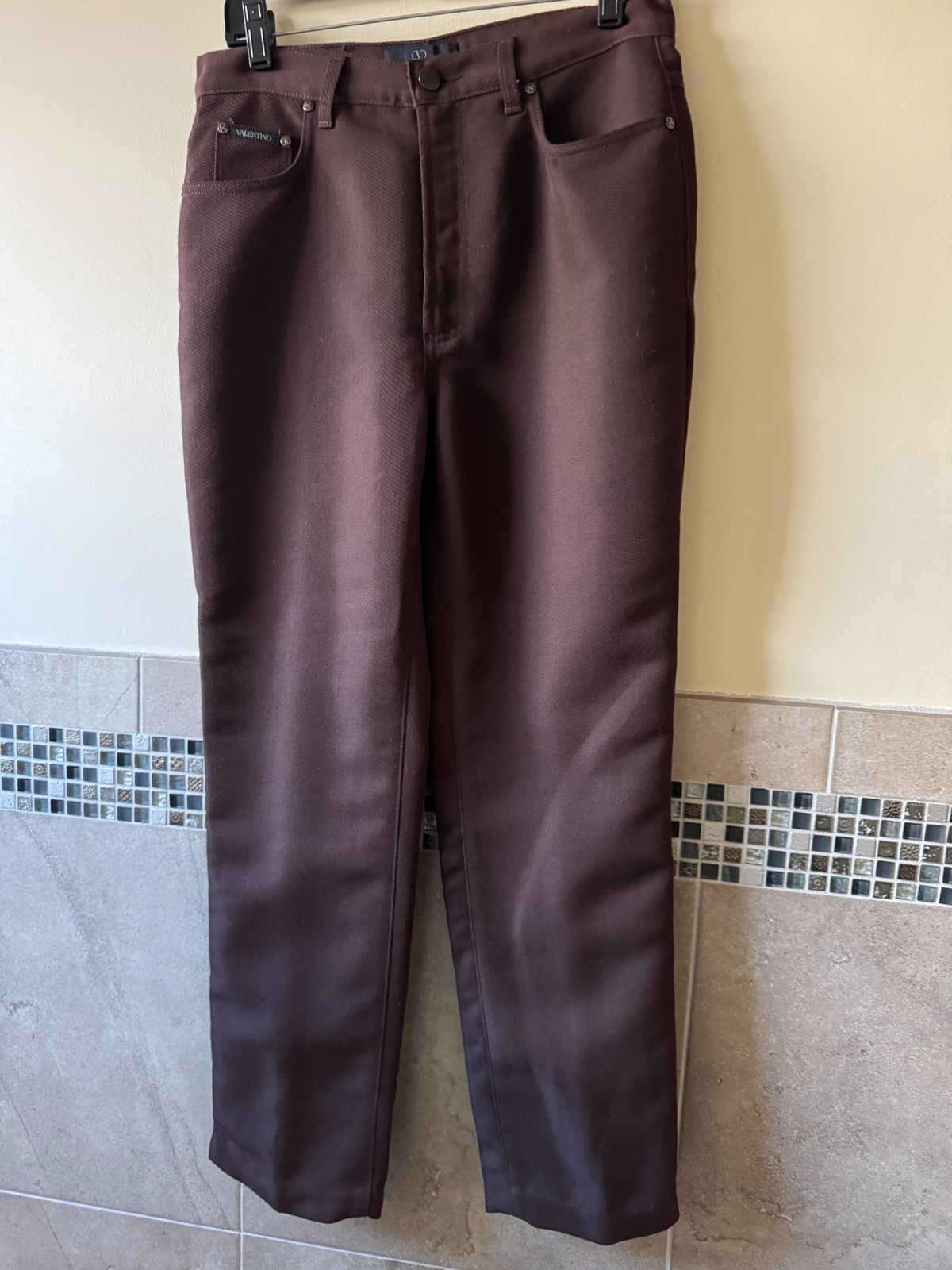 Valentino Jeans Chocolate Brown Pants SZ 30 Made in Italy EUC