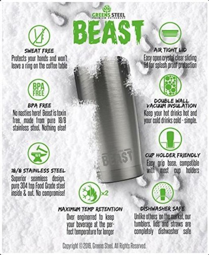 2016-20 Shelby GT350 Mustang Outline BEAST 20oz / 30oz Stainless Steel Tumbler - Picture 4 of 18