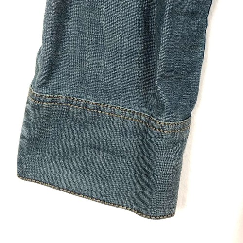 Country Road Denim Tunic Shirt Button Up Long Sleeve Two Tone Blue Size Small - Picture 4 of 16