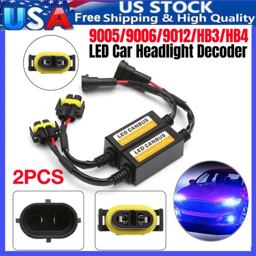2PC 9005/9006 LED Headlight Canbus Decoder Error Anti Flicker Resistor Canceller