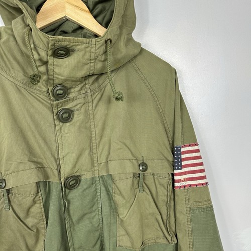 Polo Ralph Lauren Parka Coat, US Flag Denim Supply RRL, Green, Size Mens Large - Picture 2 of 10