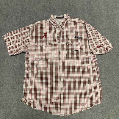 Columbia PFG Super Bonehead Shirt Alabama Crimson Tide Mens Size Medium Fishing