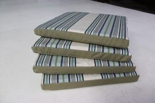 New Set of 4 Stripe/Reversible Sage solid Throw Cushions, Marine, Indoor/Outdoor
