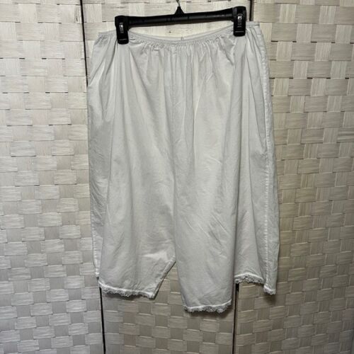 Velrose White Slip Shorts Lace Trim Cotton Plus Size Size 3X
