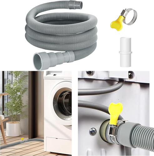 10 Feet Flexible Washing Machine Drain Hose Kit with Extension Adapter and Clamp - Picture 6 of 12