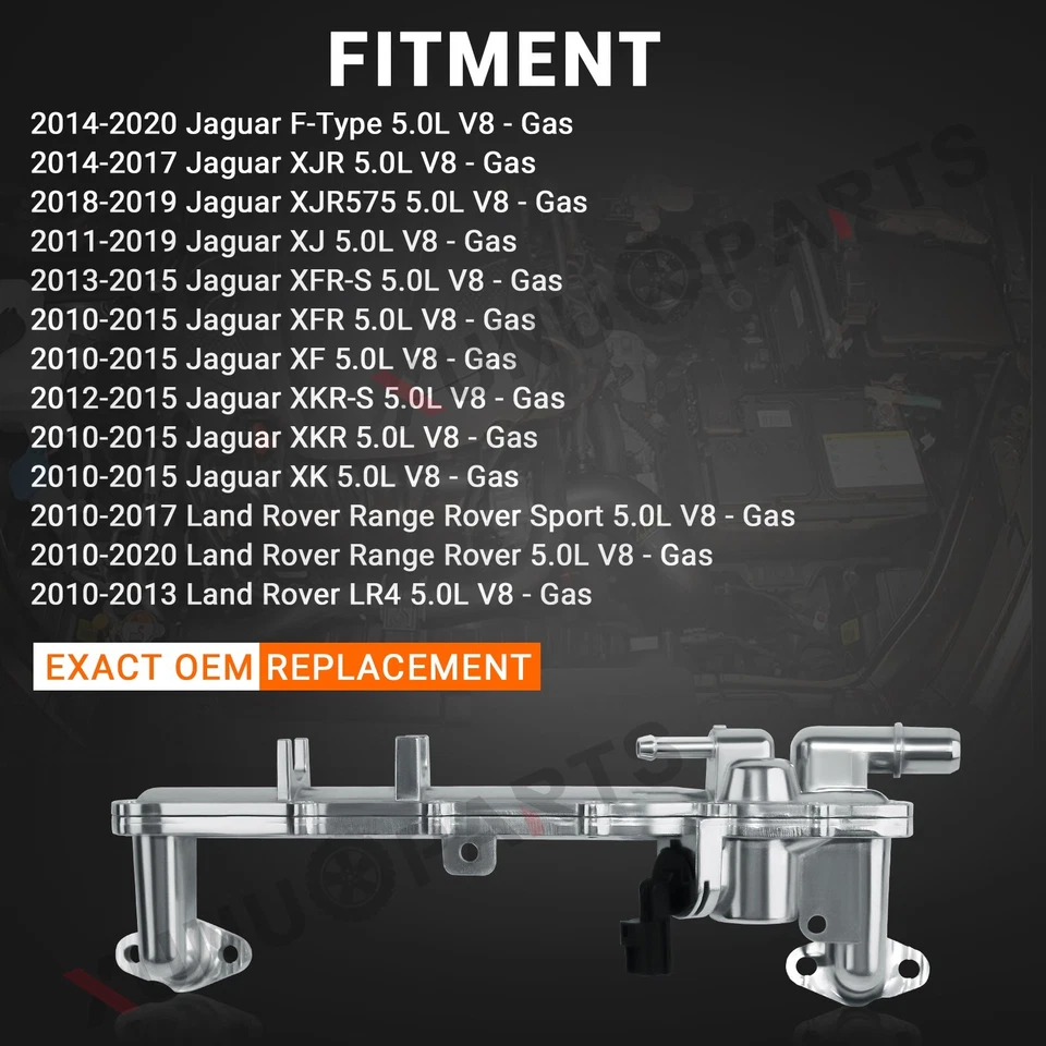 Tubo de calefacción cruzado de refrigerante trasero mejorado para Jaguar Land Rover 2010-2020 5,0 L Foto 3 de 4