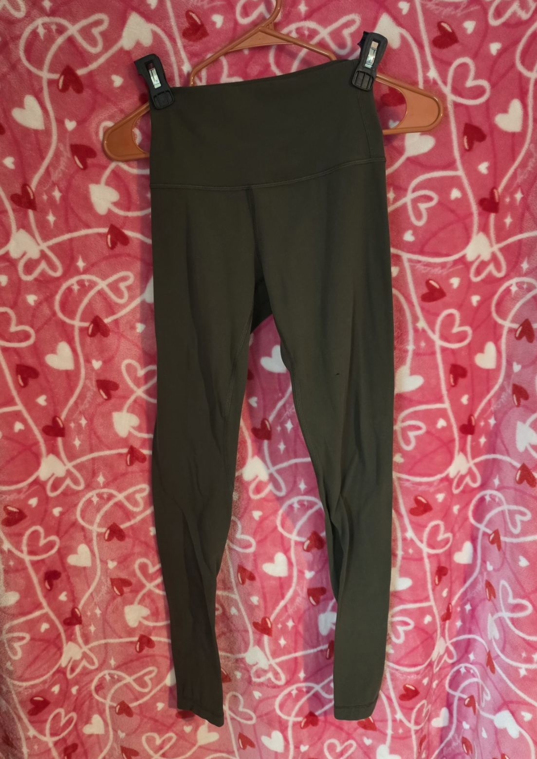 lululemon athletica Women’s Ankle Leggings Green Solid Logo 4