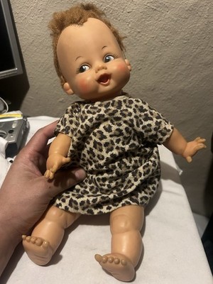 1963 Vintage Ideal Hanna Barbera Pebbles Flintstone Doll 14'' Soft Body