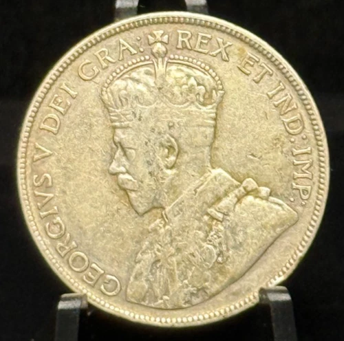 1929 Canada Fifty Cents 50C Silver Coin