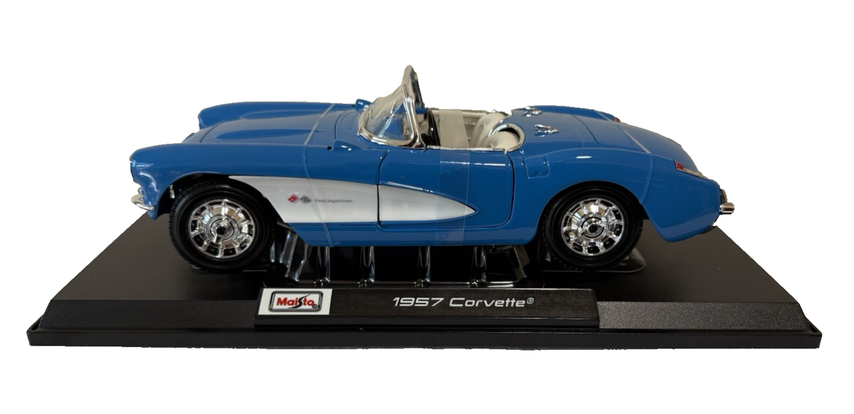 1957 Chevrolet Corvette 1:18 Maisto Die-Cast Model Car Maroon/Blue
