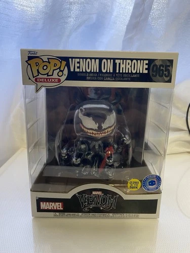 Marvel Funko Pop 6 Inch GITD Exclusive Venom On Throne