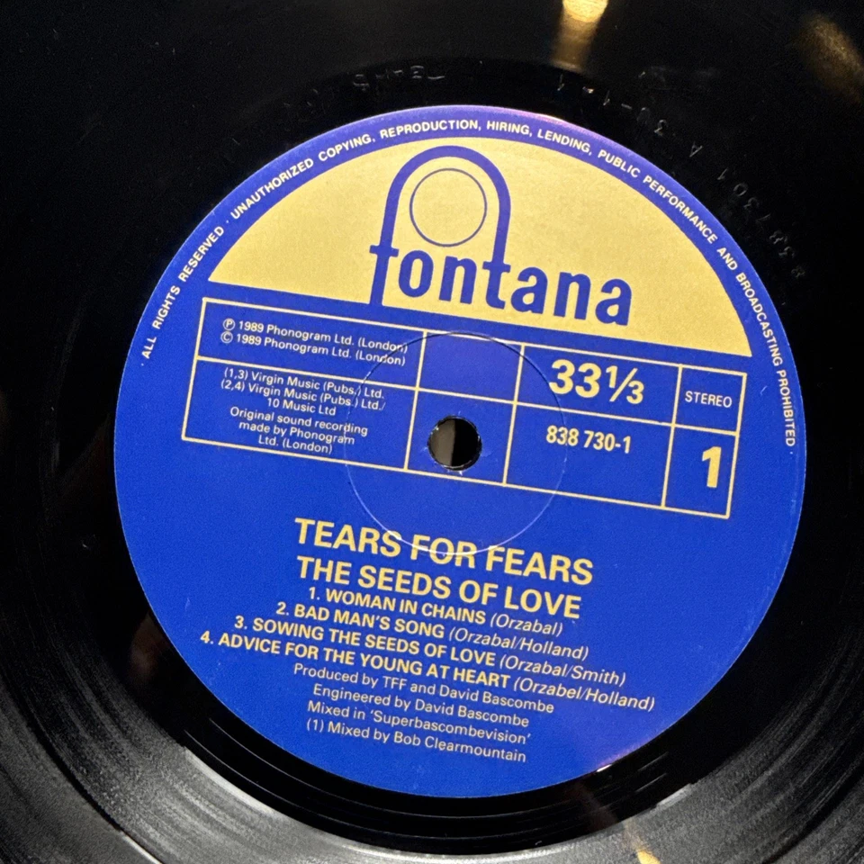Tears For Fears - The Seeds Of Love - 1989 UK 1st Press (EX) HYPE Sticker - Image 4 of 4