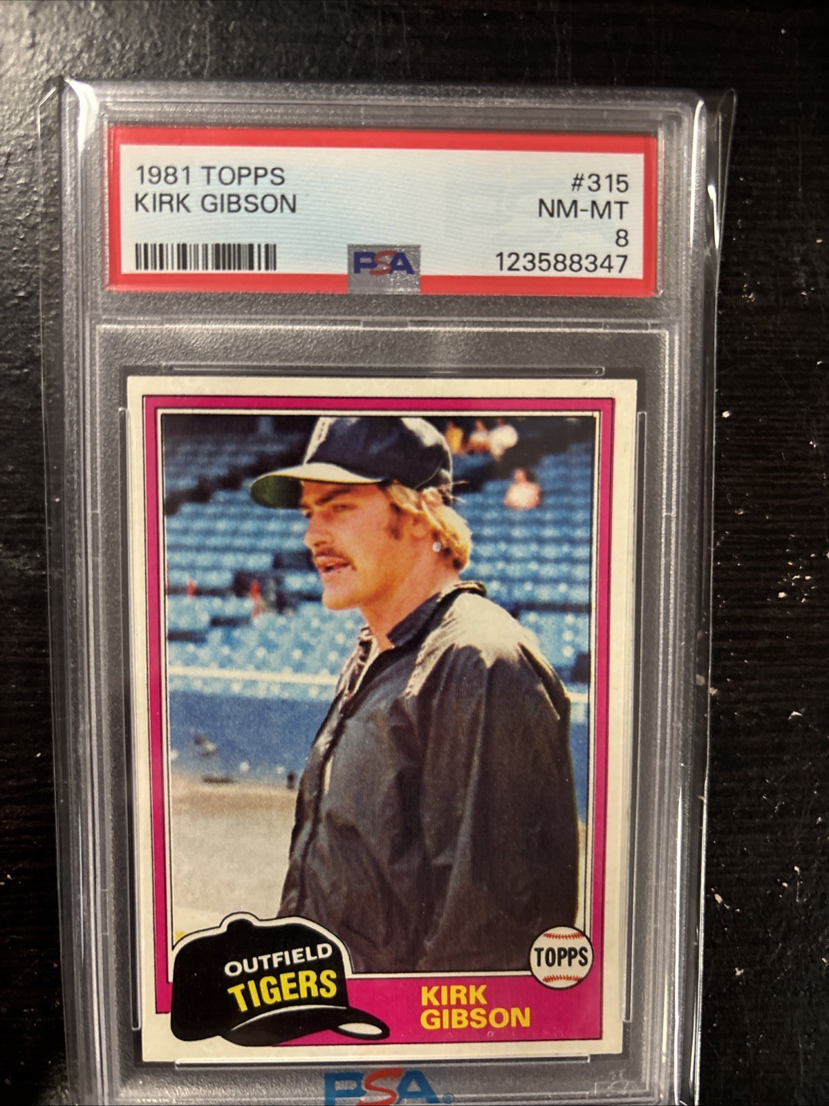 1981 Topps #315 Kirk Gibson RC Rookie PSA 8 NM-MT Detroit Tigers