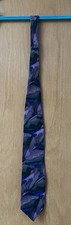 VTG J. GARCIA Necktie Silk Shangri-La Collection Five Abstract Purple Blue Green