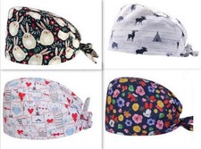 Cute Animals Unisex Tie Back Handmade Scrub Cap Doctor Theatre Nurse Hospital