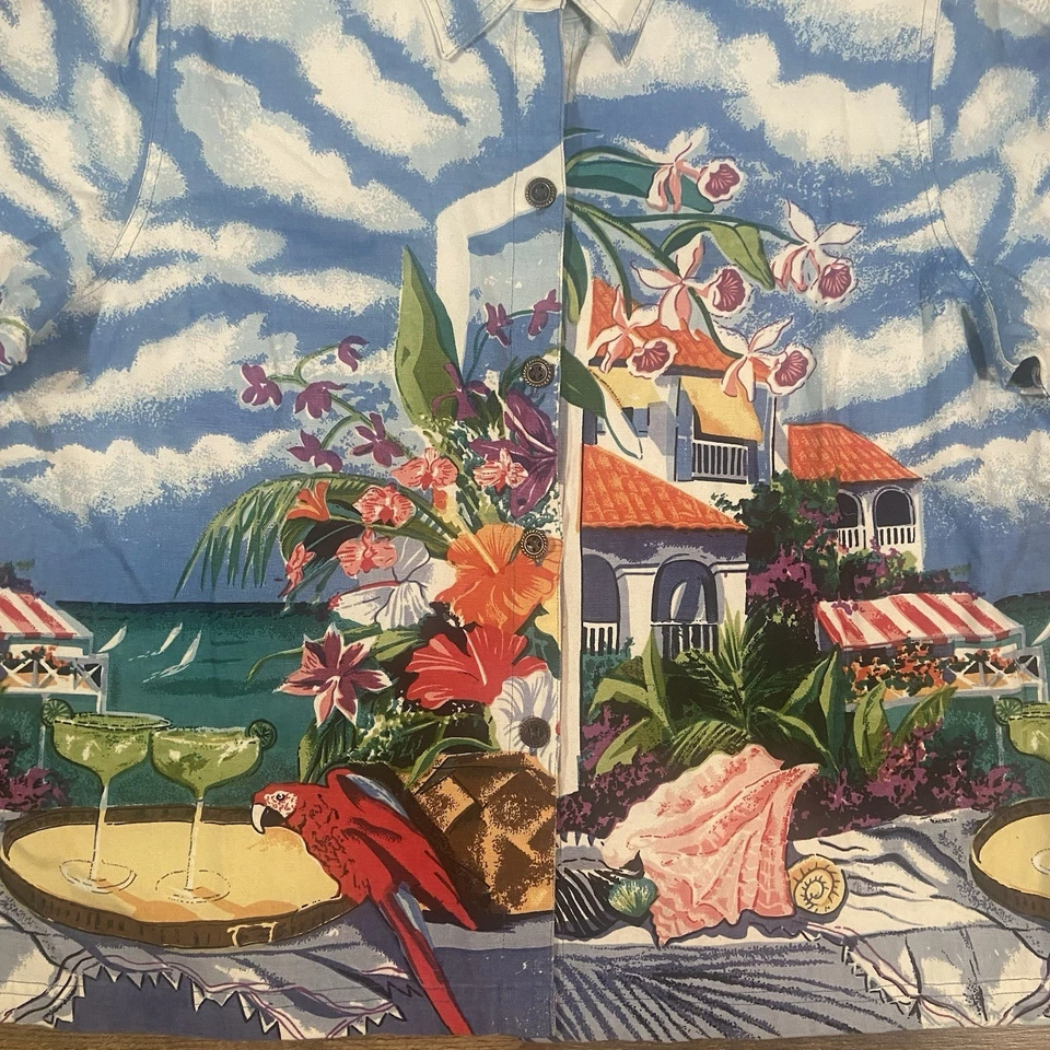 Chaqueta de mezclilla tropical para mujer Real Comfort By Chadwick talla XL Foto 2 de 4