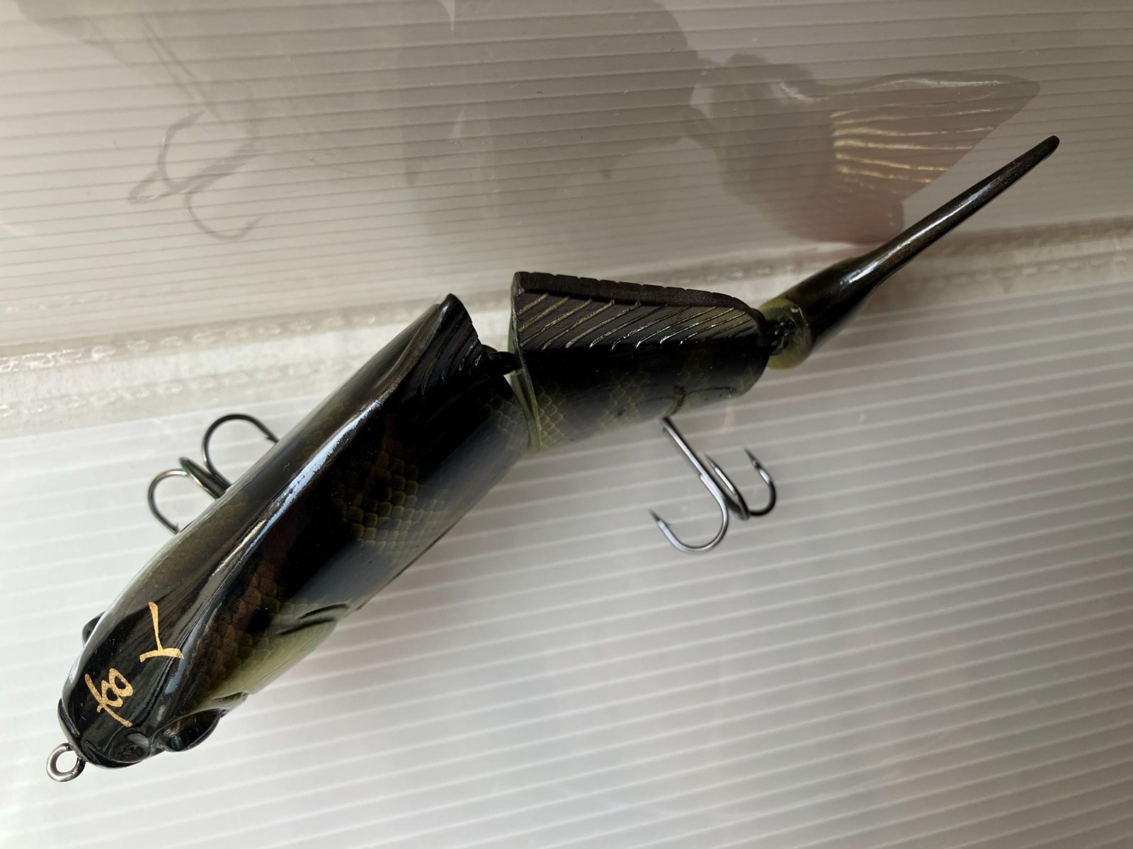 Kurouto Lures "BUNARA" 3-Joint Slow Floating Swimbait Yellow Perch 15cm Handmade - Image 4