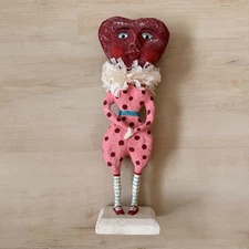 Debra Schoch HopHopJingleBoo Valentine Heart Head Girl Pink Retired READ