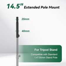 14.5" Extended Pole Mount Extension Rod Effectively Lift by 10.6" 35Mm Speaker