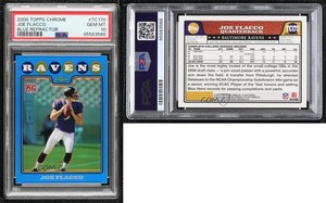 2008 Topps Chrome Blue Refractor Joe Flacco #TC170 PSA 10 GEM MT Rookie RC