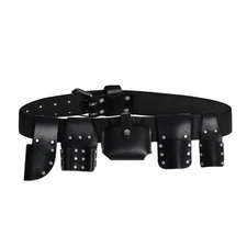 6 Pcs Top Grain Leather Scaffolding tool belt to hold daily use tools for Car...