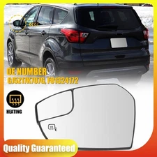Left Rearview Heated Mirror Glass For 2017-19 Ford Escape with Backing Holder