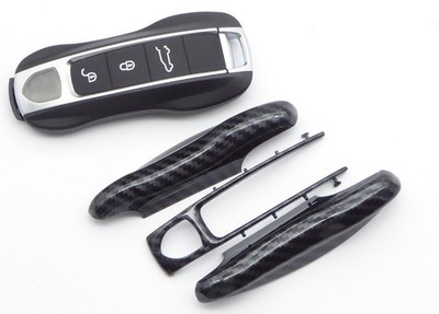 Auto SmartKey New Cover Blanken f.Porsche Panamera Cayene Macan inCarbon ab 2017