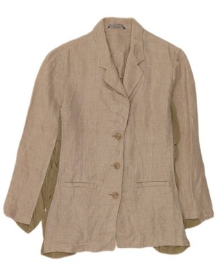 Liu Jo Womens 3 Button Blazer Jacket UK 14 Medium Beige Colourblock IM03