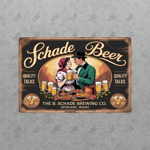 Vintage Schade Beer Sign Spokane Washington Brewery Metal Advertising #594041