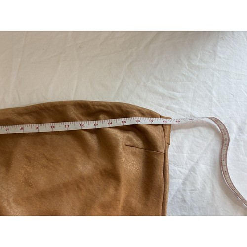 FOREVER 21 Women's Sz L Camel Brown Satin Mini Dress Strapless Western Festival - Picture 5 of 7
