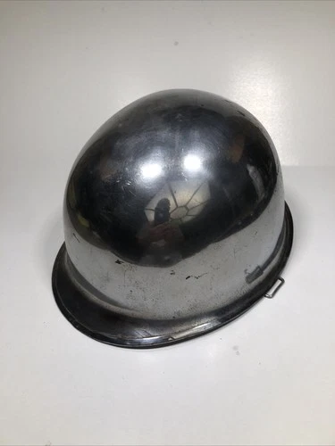 WWII US M1 Front Seam GI Combat Marine Military WW2 Vietnam Chrome Parade Helmet