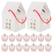 15Pcs Party Gift Box Paper Candy Boxes Handheld House Shaped Paper Candy Boxes