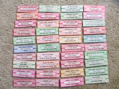 Lot of 191 Mixed Jukebox Title Strips for 45 rpm records - Excellent Condition