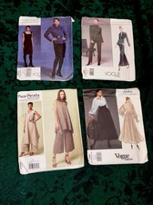 Four VOGUE DESIGNER PATTERNS Sizes 8-10-12