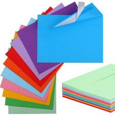 50 Pack Colored Envelope, 5x7 Envelopes, A7 Envelopes for Invitations, Printa...