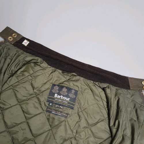 Barbour Steve McQueen Merchant Wax Bomberjacke Herren Medium Olivgrün Biker - Bild 8 von 9