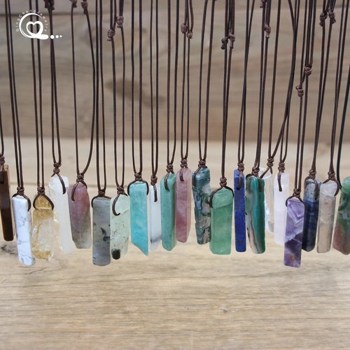 Healing Crystal Natural Stone Slice Pendants Necklace,Reiki Chakra Gmes - Picture 16 of 46