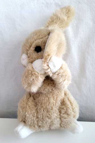 Lovin Stuff Bunny Plush Vintage Rabbit 11" Brown White Cleaning Ear Stuffed Toy - Picture 3 of 8