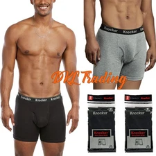 6 Pack Men's Classic 100% Cotton Boxer Briefs Breathable Moisture-Wicking S-3XL