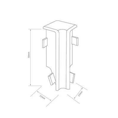 EGGER Innenecke 6CM Eiche creme | Kubisches Profil | 2