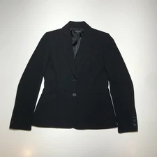 Anne Klein Blazer Jacket Womens 2 Tailored Slim Black Suit Separates Essential