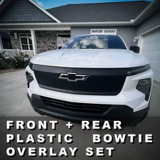 Gloss Black Plastic BowTie GRIL+TAIL Overlay For 24-2025 SILVERADO EV not vinyl
