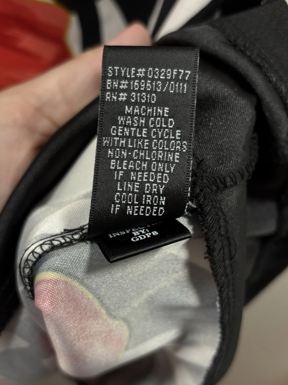 Abito donna ALYX taglia 16 rosso nero floreale senza maniche tubino lunghezza ginocchio