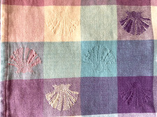 Beachy Seashells Tablecloth 100% Cotton Jacqu...