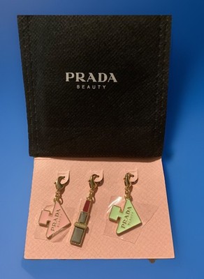 Prada Beauty 3pc Charm Set w/ Lipstick Logo Paradoxe Collector Charms