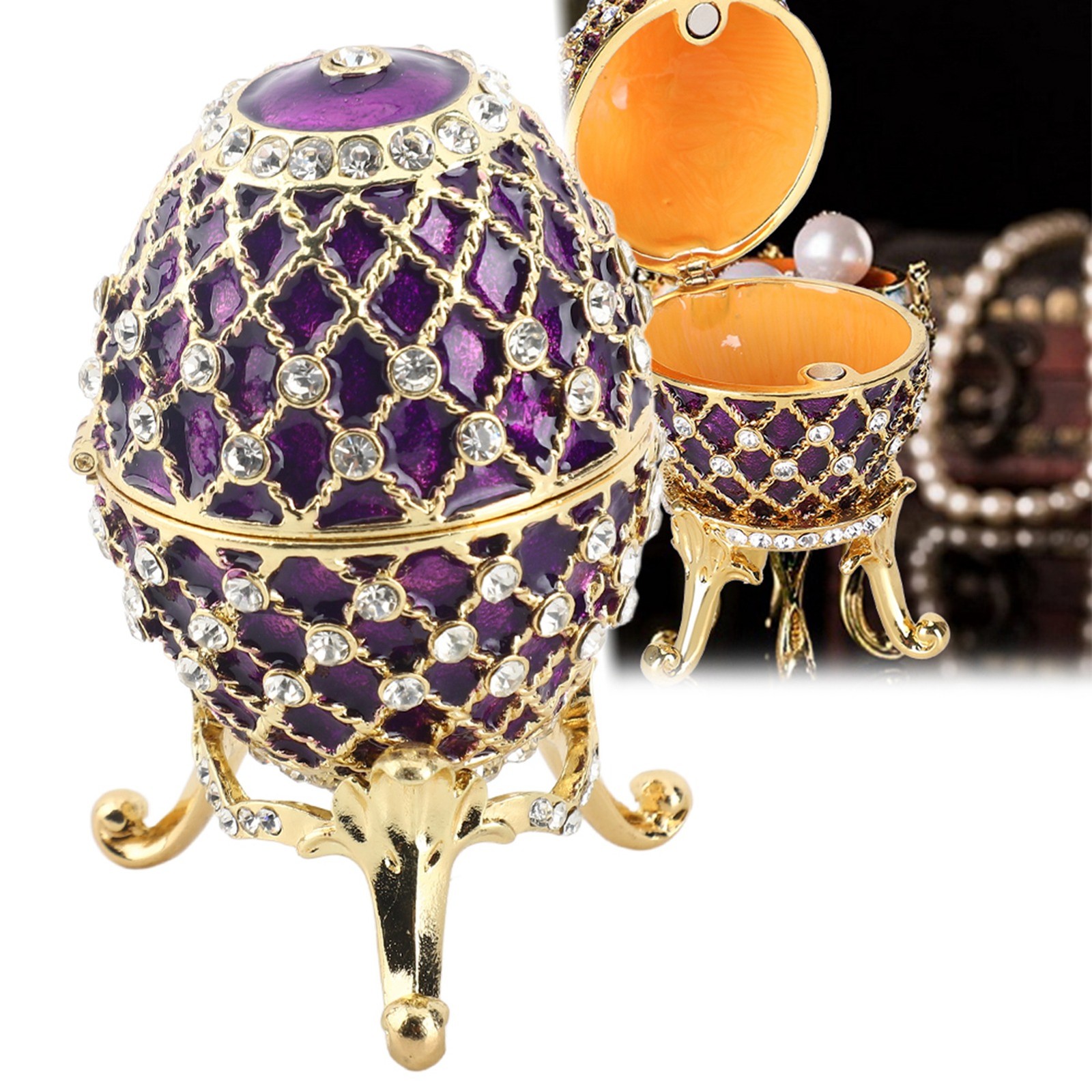Enameled Eggs Easter Egg Crafts Gilded Enamel Painted Metal Ornaments Home Decor