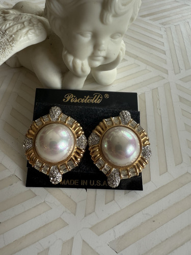 VINTAGE! Piscitelli riesiger Clip On Ohrring Statement Stück! - Bild 1 von 5