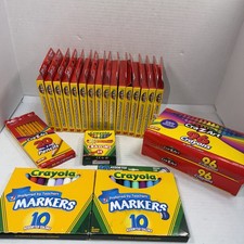 Crazy Art And Crayola Lot Of 22 Markers Crayons And Pencils